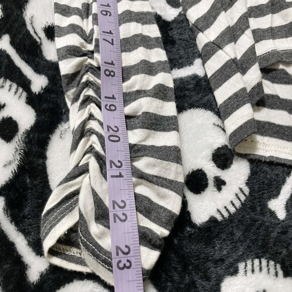 REBEL SUGAR Grey creamy white horizontal striped open front cardigan ~ SMALL MED - Picture 10 of 14